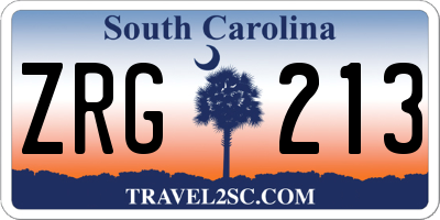 SC license plate ZRG213