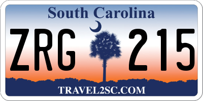 SC license plate ZRG215