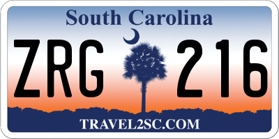 SC license plate ZRG216