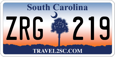SC license plate ZRG219