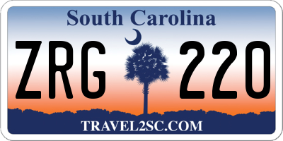 SC license plate ZRG220