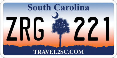 SC license plate ZRG221
