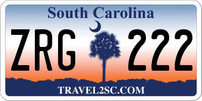 SC license plate ZRG222