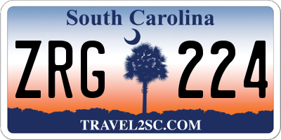 SC license plate ZRG224
