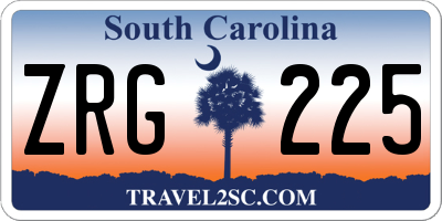 SC license plate ZRG225
