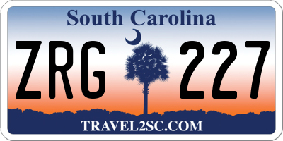SC license plate ZRG227