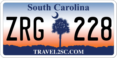 SC license plate ZRG228
