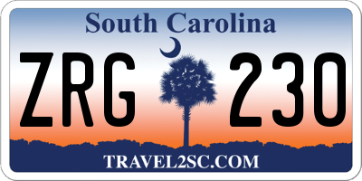 SC license plate ZRG230