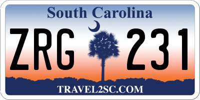SC license plate ZRG231