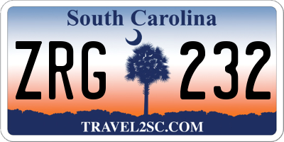 SC license plate ZRG232