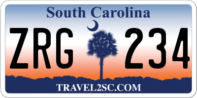SC license plate ZRG234
