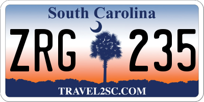 SC license plate ZRG235