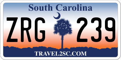 SC license plate ZRG239