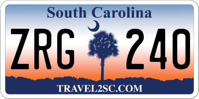 SC license plate ZRG240