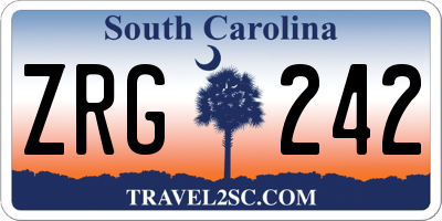 SC license plate ZRG242