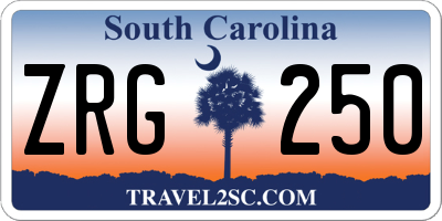 SC license plate ZRG250