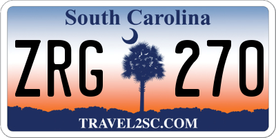 SC license plate ZRG270