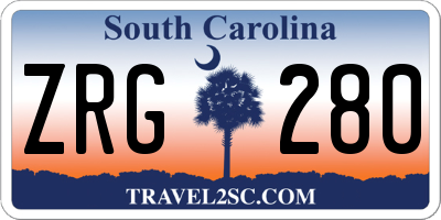 SC license plate ZRG280