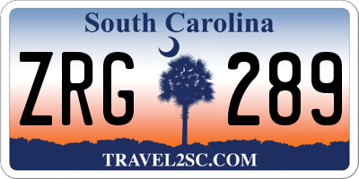 SC license plate ZRG289