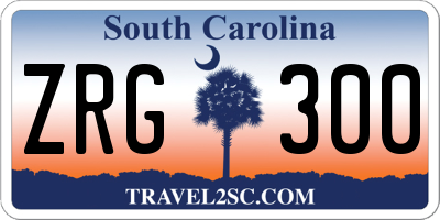 SC license plate ZRG300