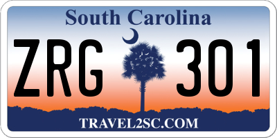 SC license plate ZRG301