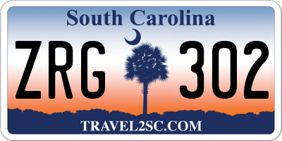 SC license plate ZRG302