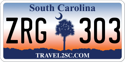 SC license plate ZRG303
