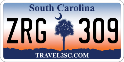 SC license plate ZRG309