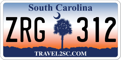 SC license plate ZRG312