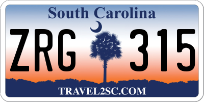 SC license plate ZRG315
