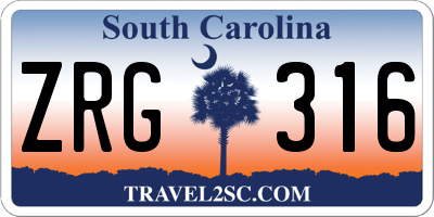 SC license plate ZRG316