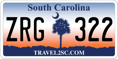 SC license plate ZRG322