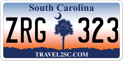 SC license plate ZRG323