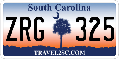 SC license plate ZRG325