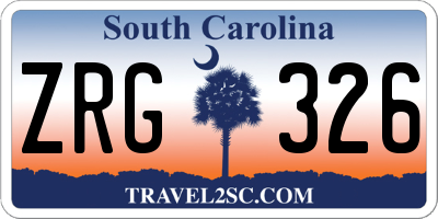 SC license plate ZRG326