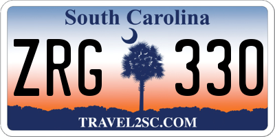 SC license plate ZRG330