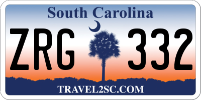 SC license plate ZRG332