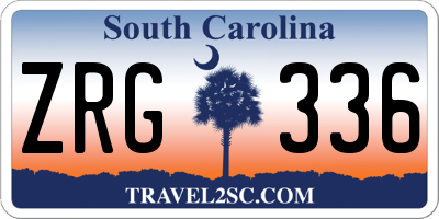 SC license plate ZRG336