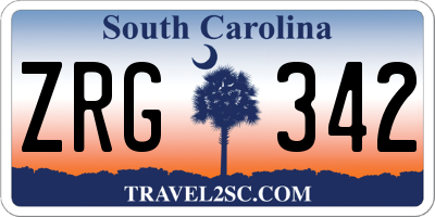 SC license plate ZRG342