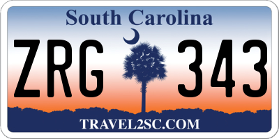 SC license plate ZRG343
