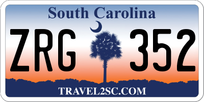 SC license plate ZRG352