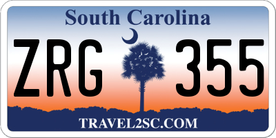 SC license plate ZRG355