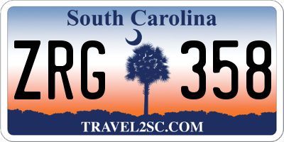 SC license plate ZRG358