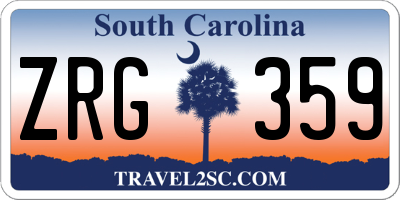 SC license plate ZRG359