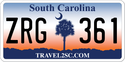 SC license plate ZRG361