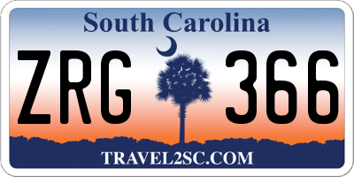 SC license plate ZRG366