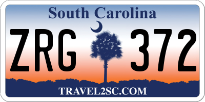 SC license plate ZRG372