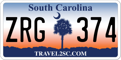 SC license plate ZRG374
