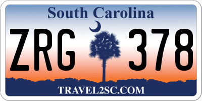 SC license plate ZRG378