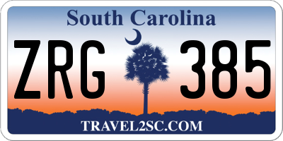 SC license plate ZRG385